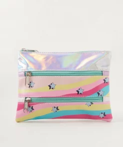 مقلمة بناتي ب 3 سوستة - مطبوعة بالنجوم - 21x15
